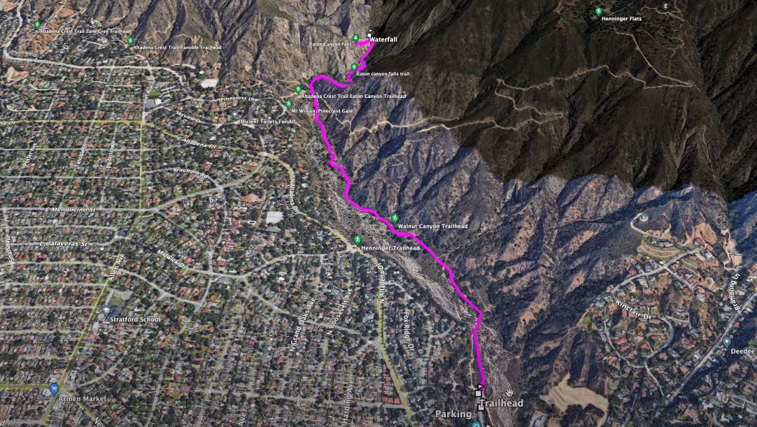 Eaton Canyon trail map